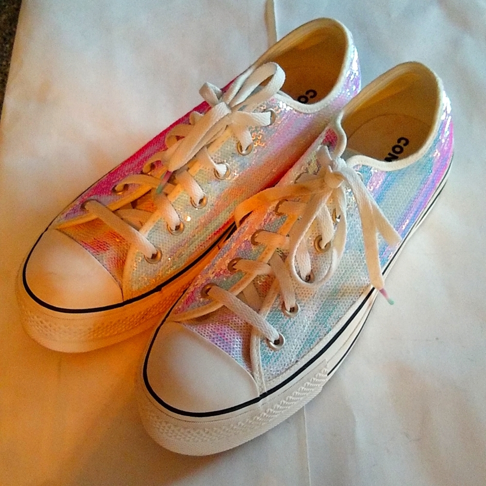 Converse Iridescent Rainbow Low Top Sneakers - White Toe